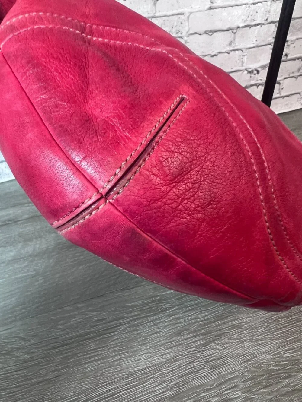 Red Vintage Coach 3651 Soho Medium Leather Hobo Bag